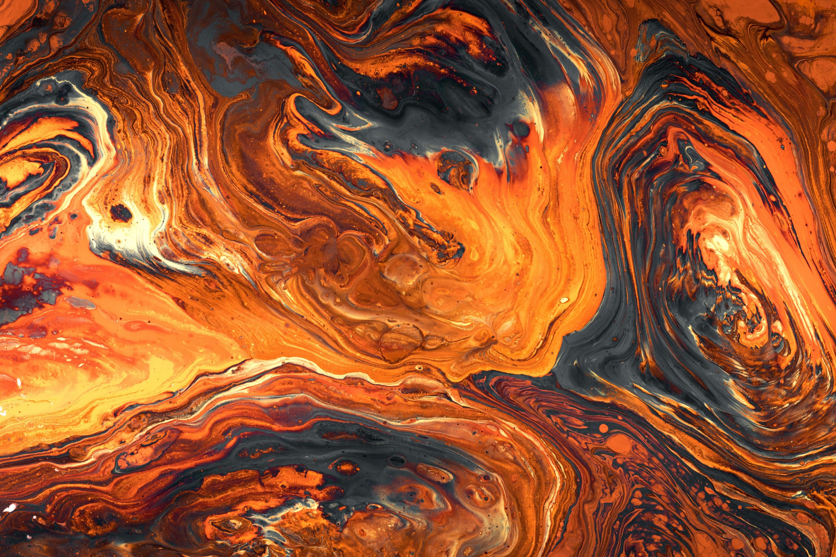 Junior — molten orange marbled photograph