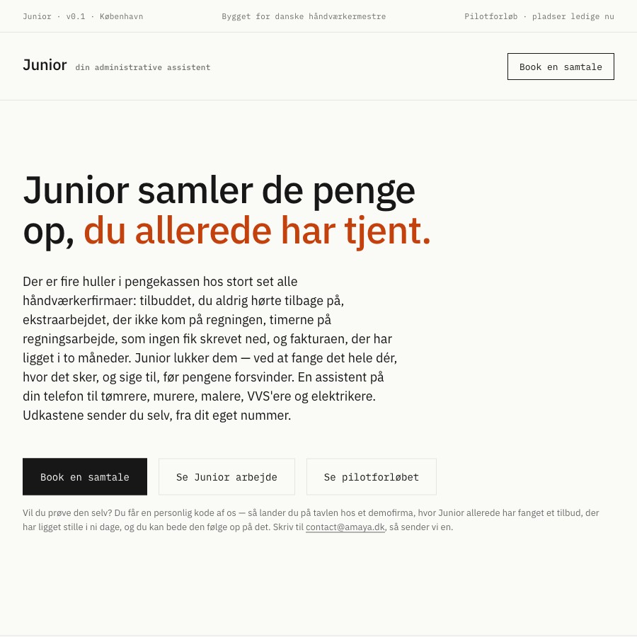 Screenshot of junior.amaya.dk