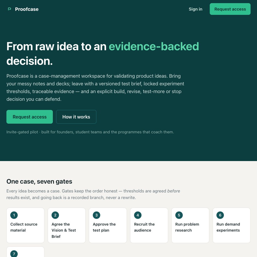 Screenshot of proofcase.amaya.dk